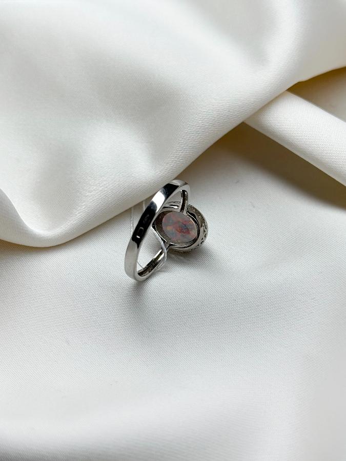 купить Кольцо из серебра с опалом (искусственный), 18 размер , фото 4