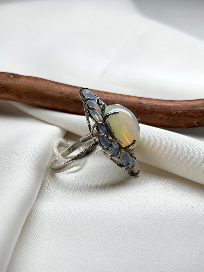Кольцо из серебра с благородным опалом,19 размер  U-3657, фото 3