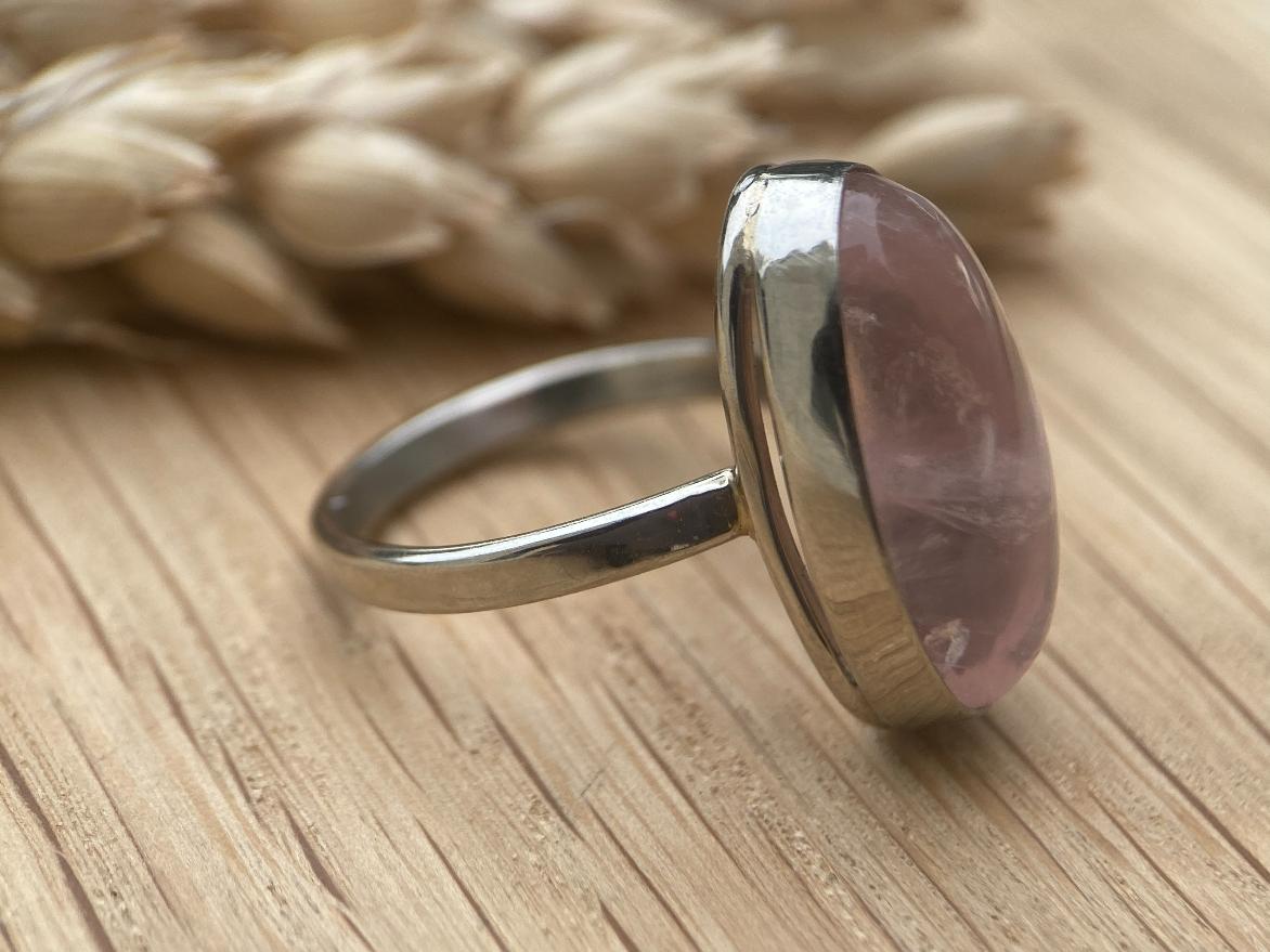 Кольцо с розовым кварцем, 15,5 размер KL-0425, фото 5