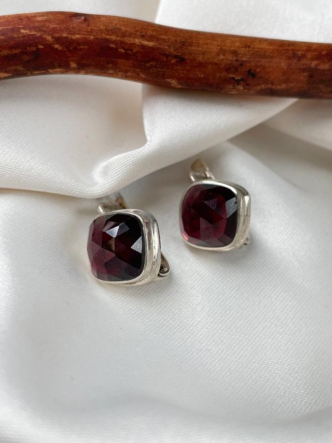 Серьги из серебра с гранатом  U-2251, фото 1