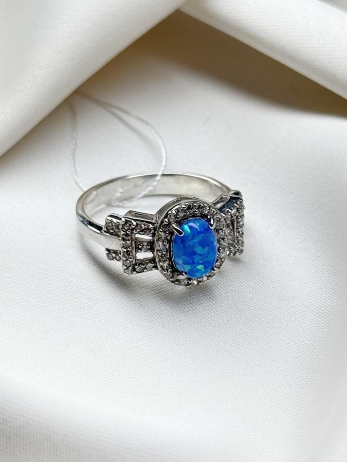 купить Кольцо из серебра с опалом (искусственный), 18,7 размер , фото 1