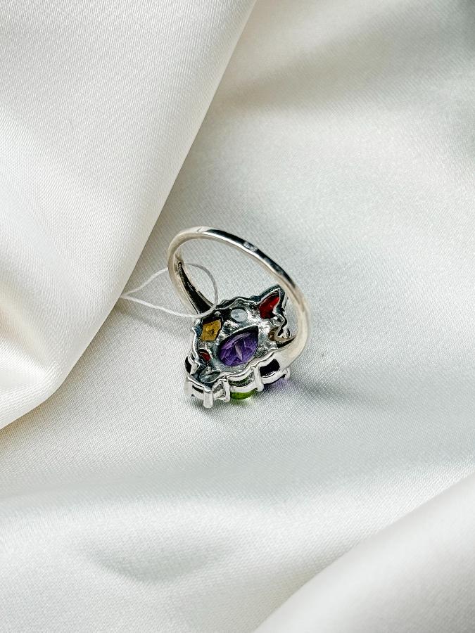 купить Кольцо из серебра с самоцветами,18,5 размер  , фото 4