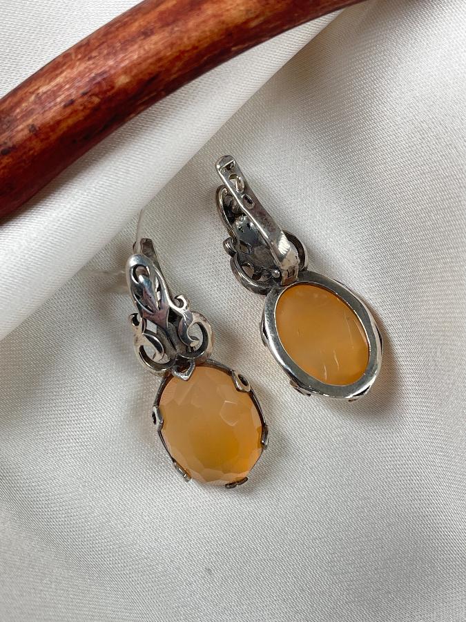 Серьги из серебра с сердоликом  K-176, фото 3