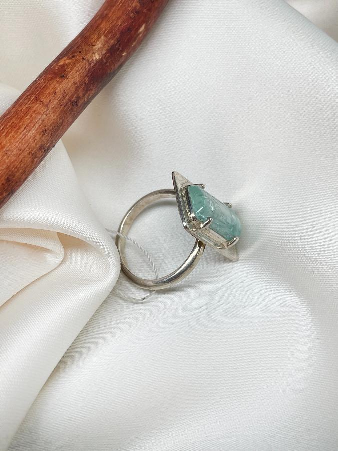 купить Кольцо из серебра с аквамарином,15,5 размер , фото 5