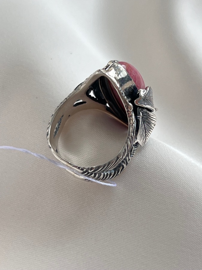 Кольцо из серебра с родонитом, 18 размер U-1536, фото 4