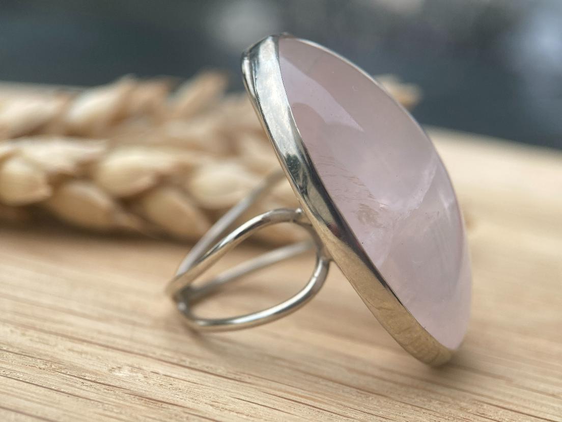 Кольцо с розовым кварцем, 17 размер KL-0418, фото 5