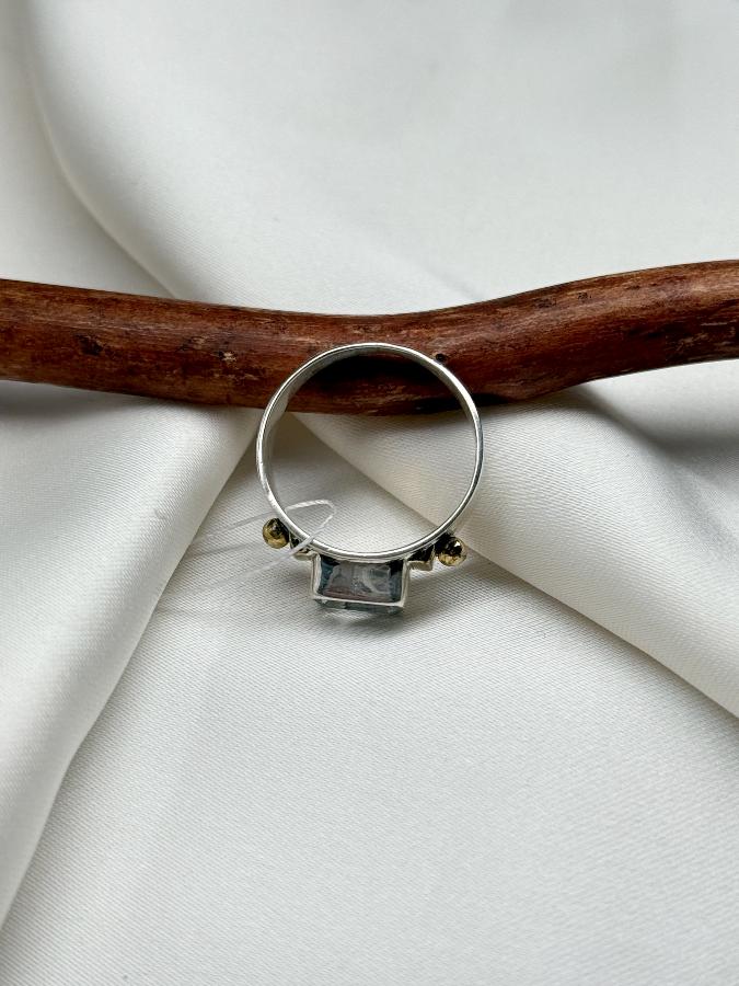 купить Кольцо из серебра с топазом,19 размер , фото 4