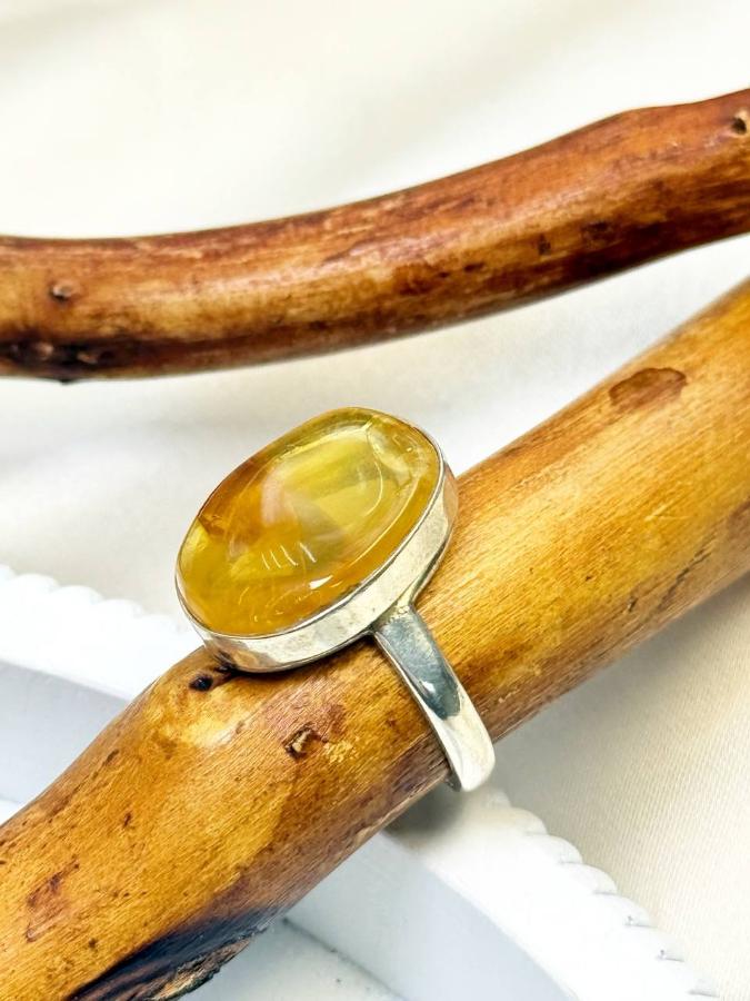 купить Кольцо из серебра с янтарем  , фото 3