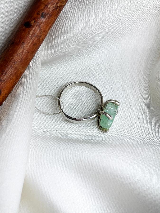 купить Кольцо из серебра с бериллом,15 размер , фото 4