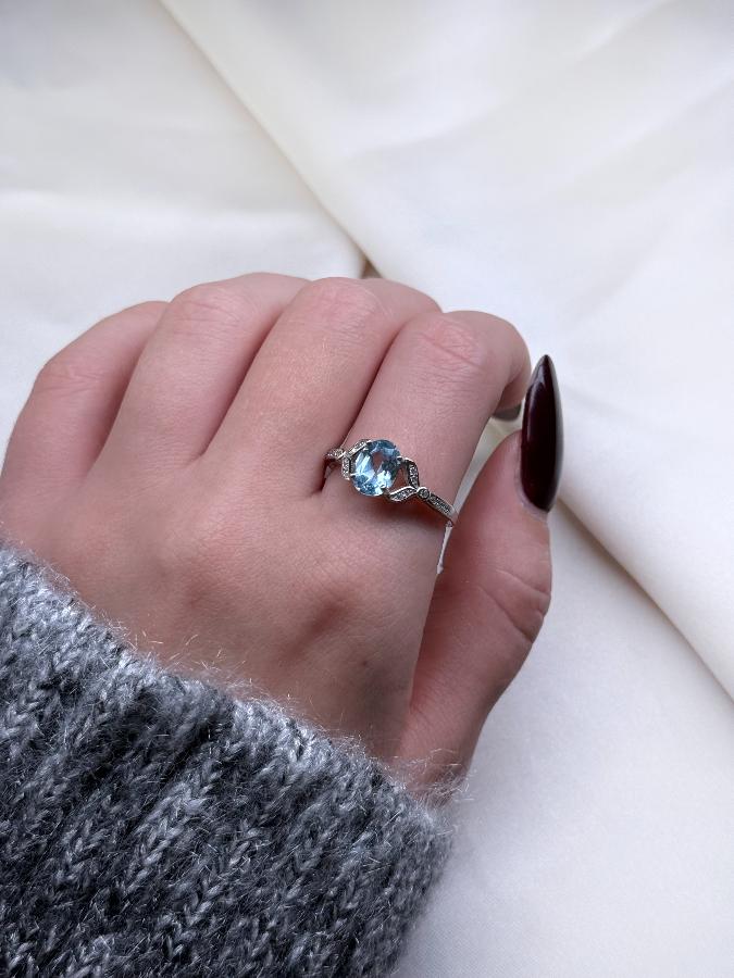 купить Кольцо из серебра с топазом,18,5 размер , фото 5