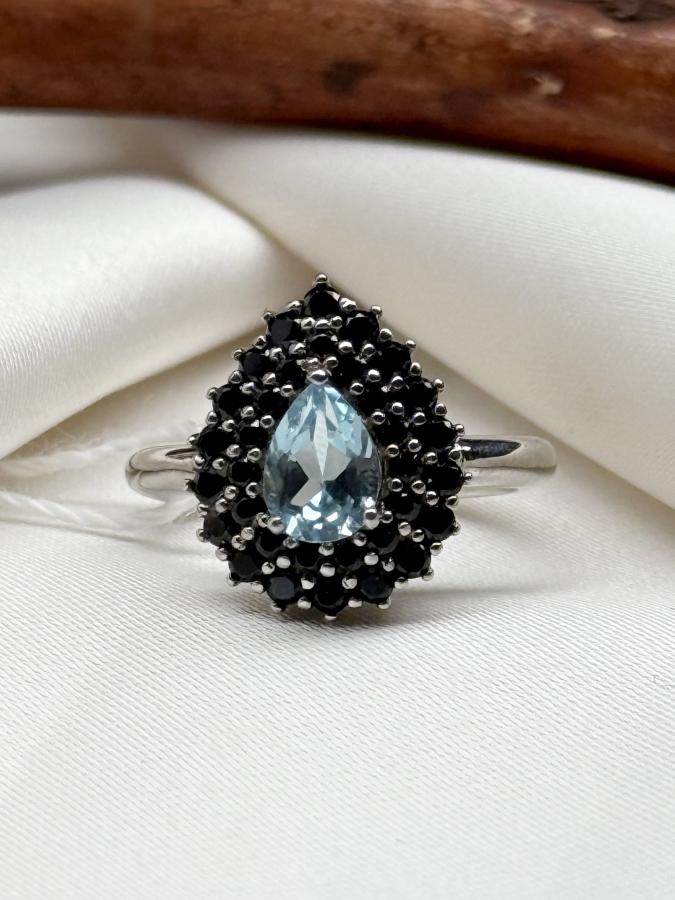 Кольцо из серебра с топазом,16 размер U-3832, фото 1