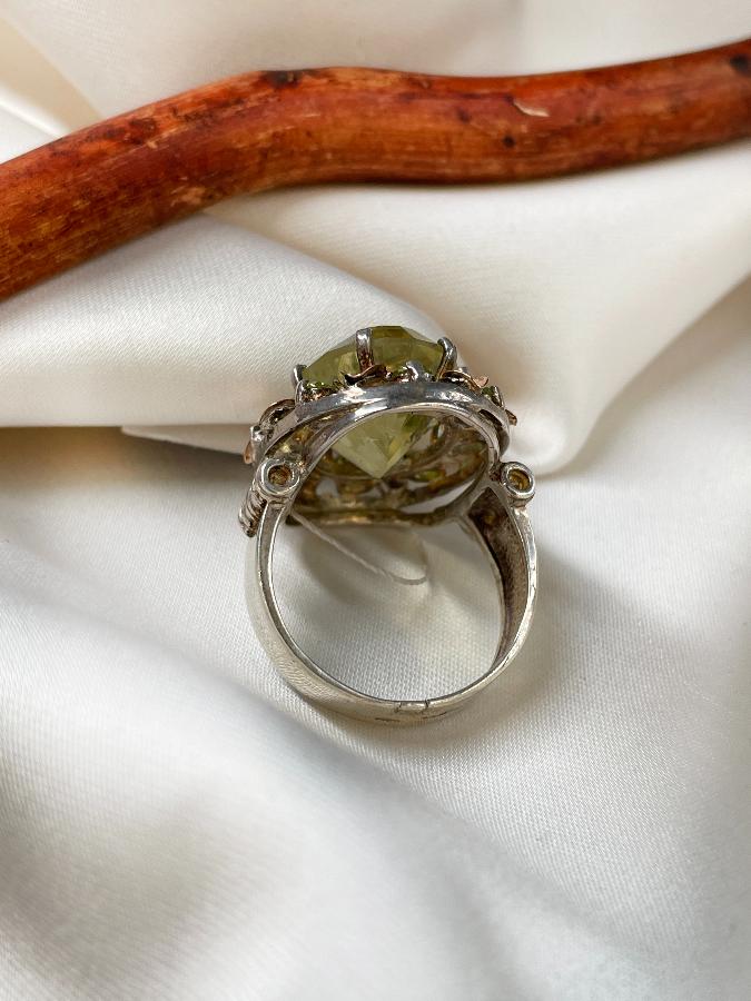 купить Кольцо из серебра с цитрином,17,5 размер , фото 4