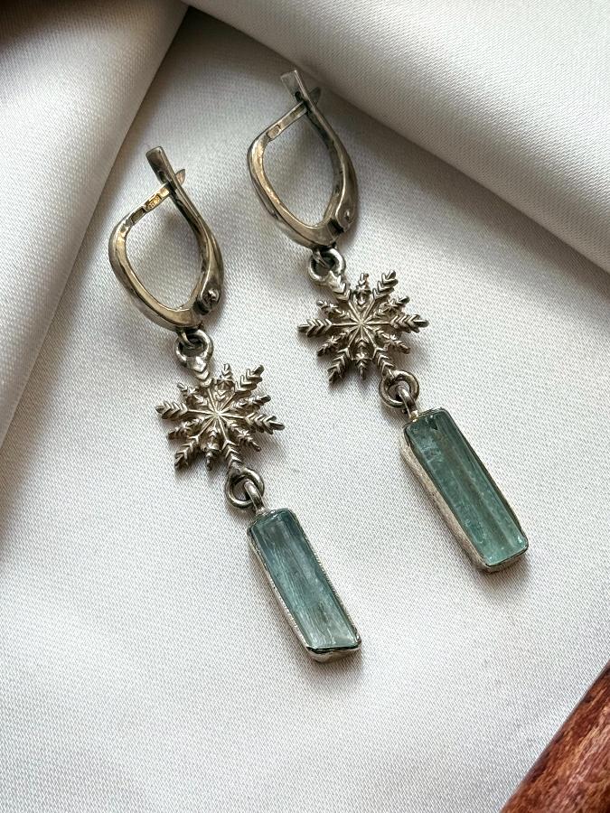 купить Серьги из серебра с аквамарином  , фото 1