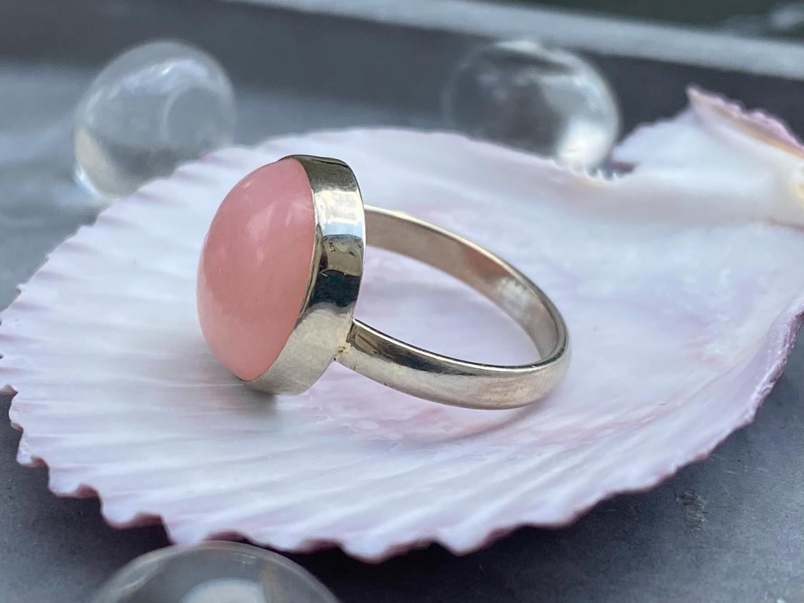 Кольцо с розовым опалом, 15,25 KL-1042, фото 4