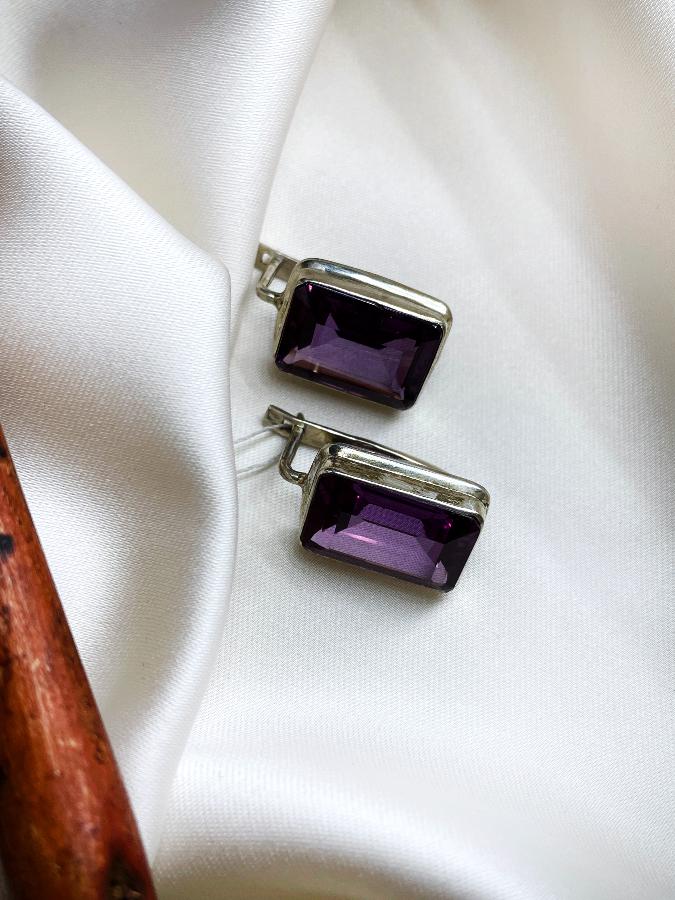 купить Серьги из серебра с аметистом   , фото 4