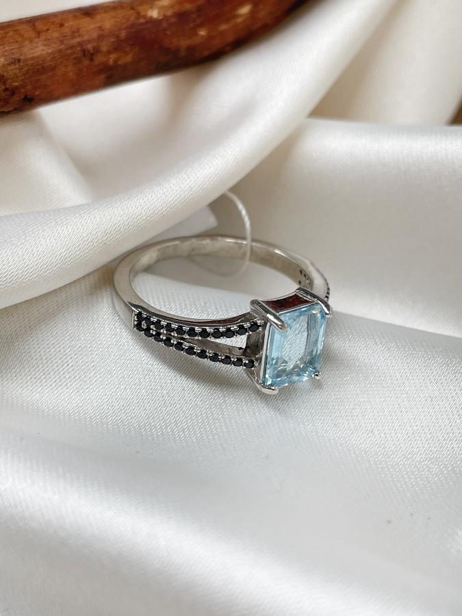 купить Кольцо из серебра с Лондон топазом,18 размер  , фото 3