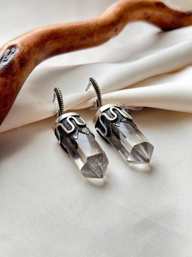 купить Серьги из серебра с горным хрусталем  , фото 3