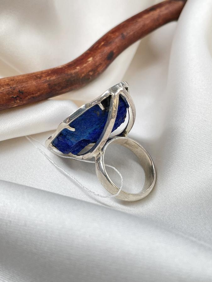 купить Кольцо из серебра с азуритом, 16,5 размер  , фото 5