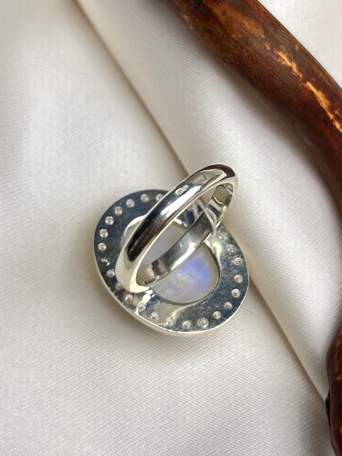 Кольцо из серебра с лунным камнем, 16,5 размер U-1506, фото 4