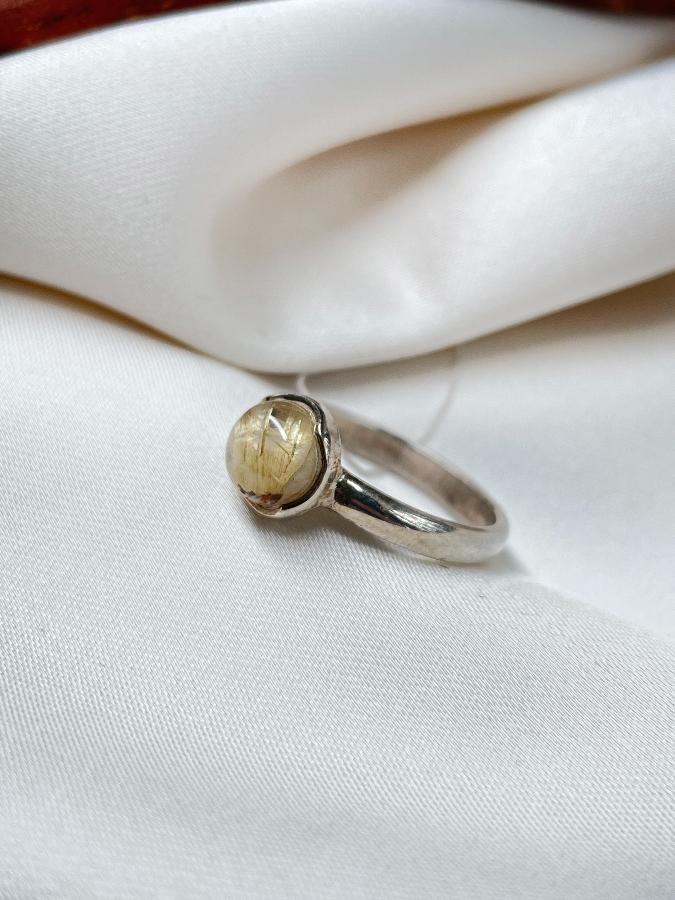 купить Кольцо из серебра с волосатиком,17,5 размер , фото 3