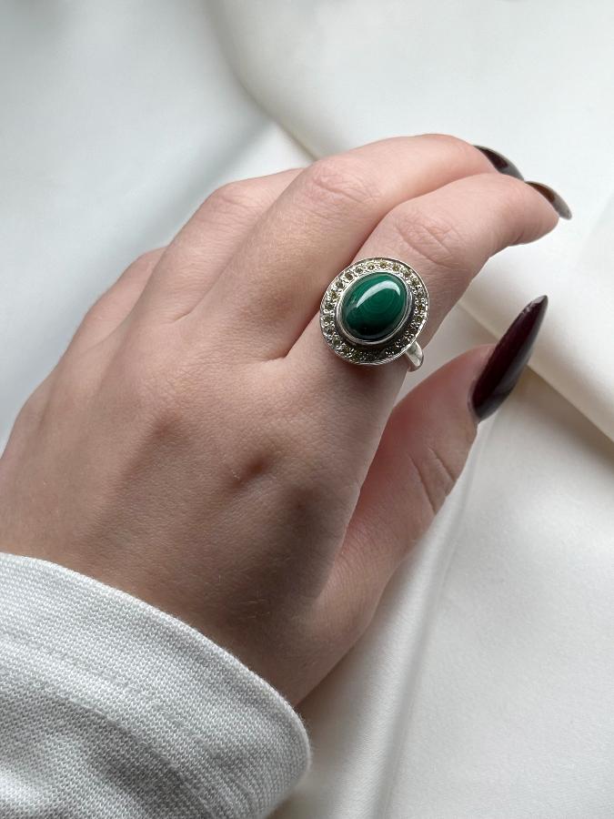 купить Кольцо из серебра с малахитом,16,5 размер  , фото 5