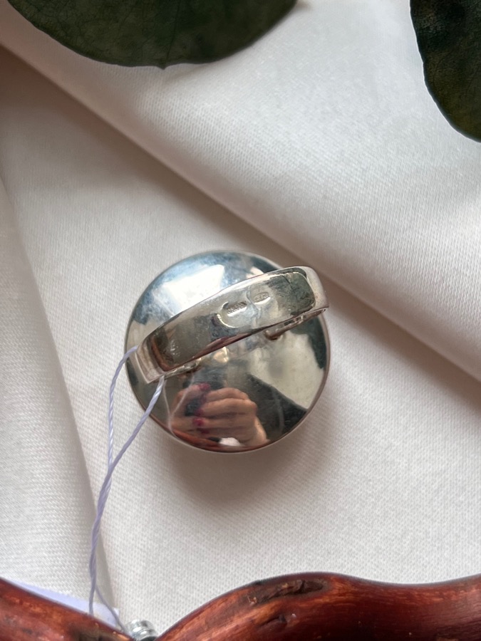 Кольцо из серебра с халиотисом, 18,25 размер U-1576, фото 4