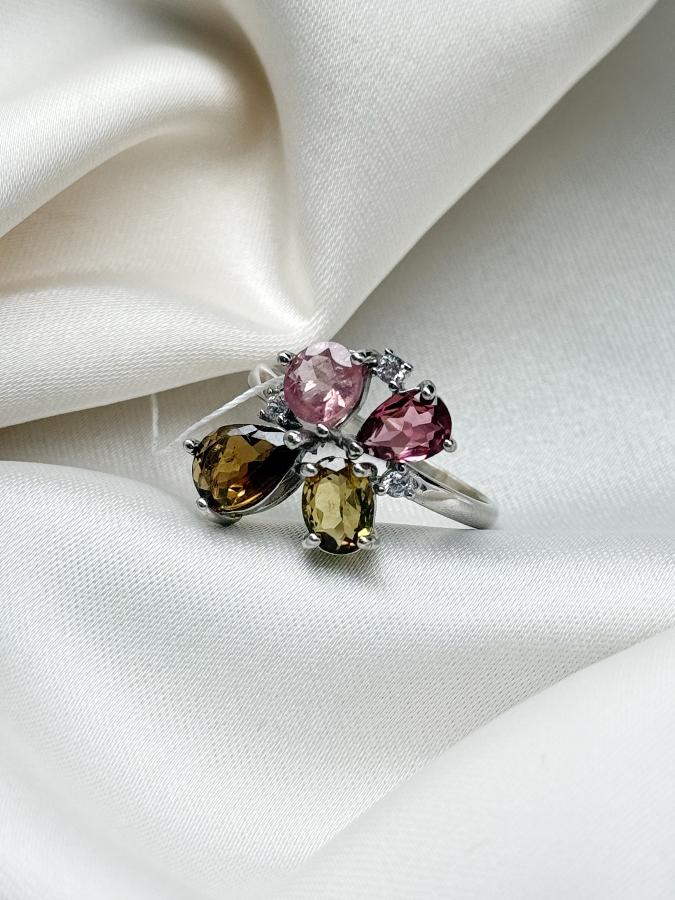 купить Кольцо из серебра с турмалином,18 размер , фото 1