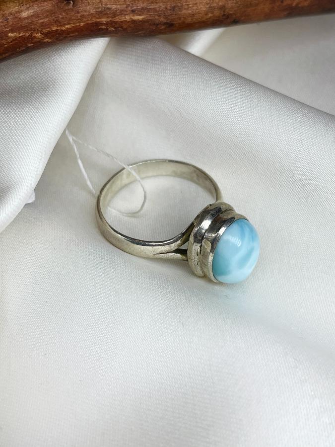 купить Кольцо из серебра с ларимаром,17 размер , фото 3