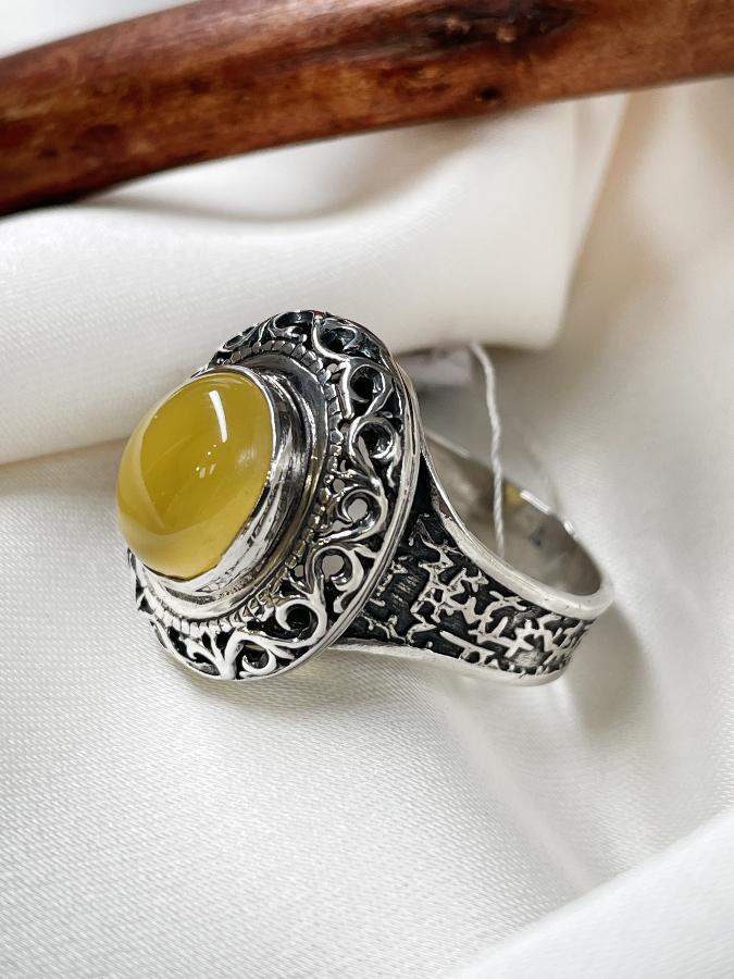 Кольцо из серебра с янтарем,18 размер U-130, фото 2