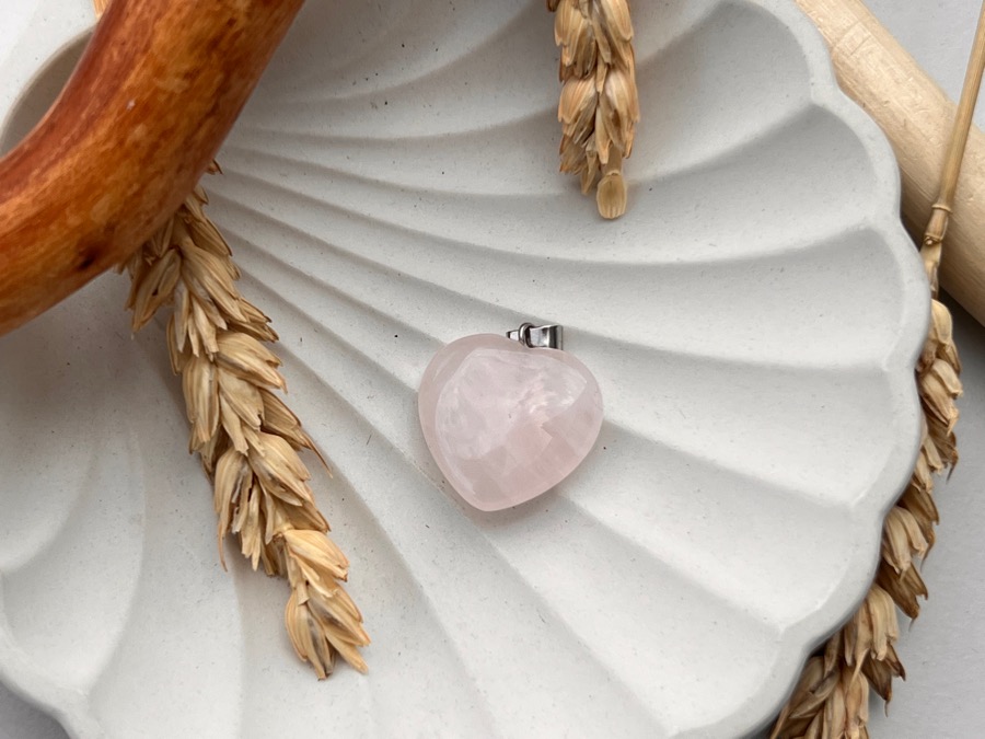 Кулон в форме сердца из розового кварца KU-0935, фото 2