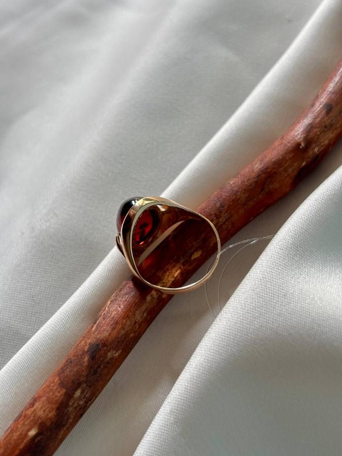 купить Кольцо из серебра с красным янтарем  , фото 3