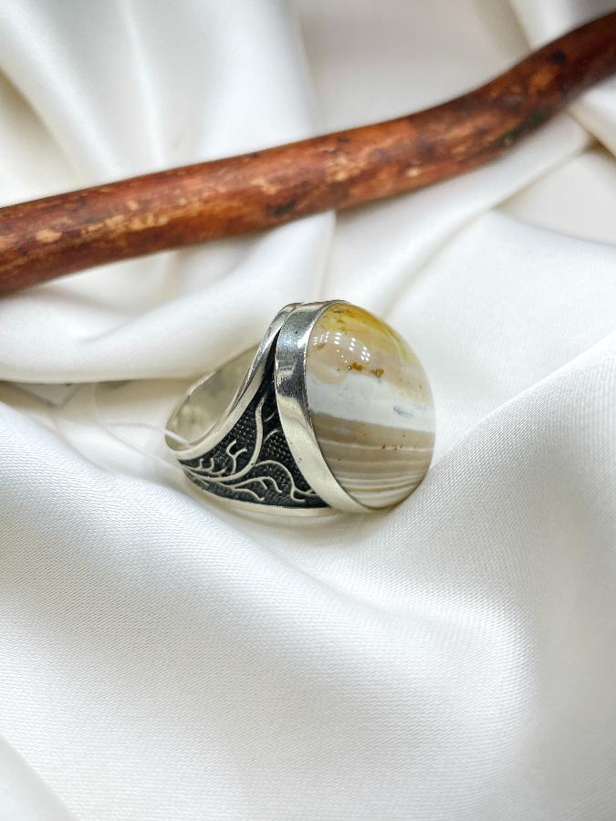 купить Кольцо из серебра с агатом,18,5 размер  , фото 3