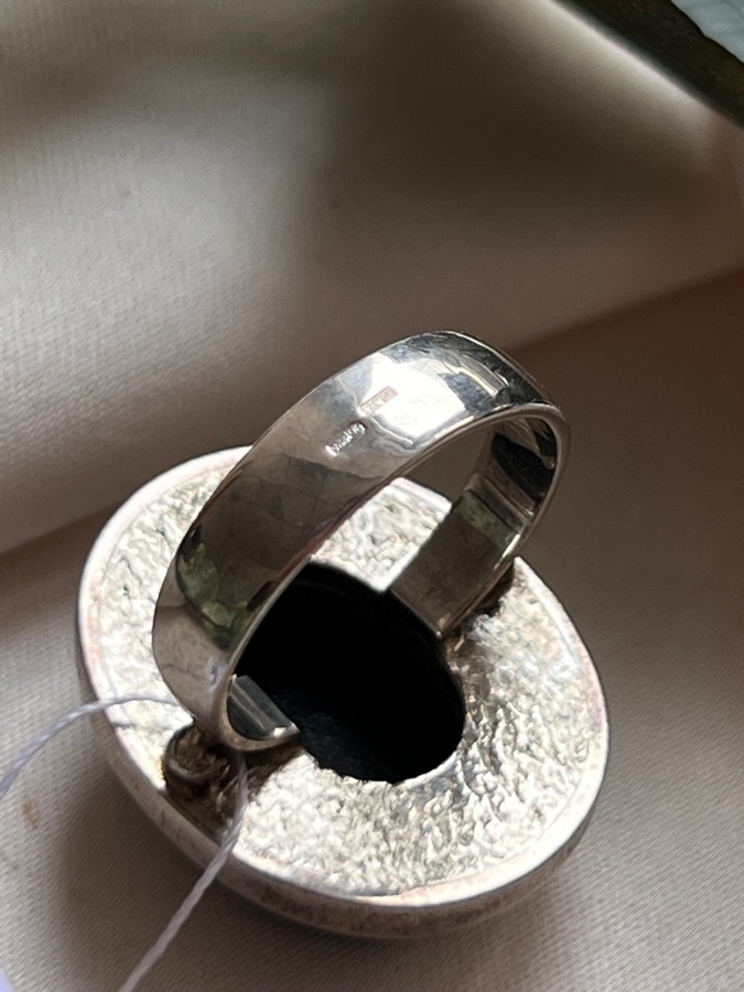 Кольцо из серебра с малахитом, 18,25 размер U-910, фото 4