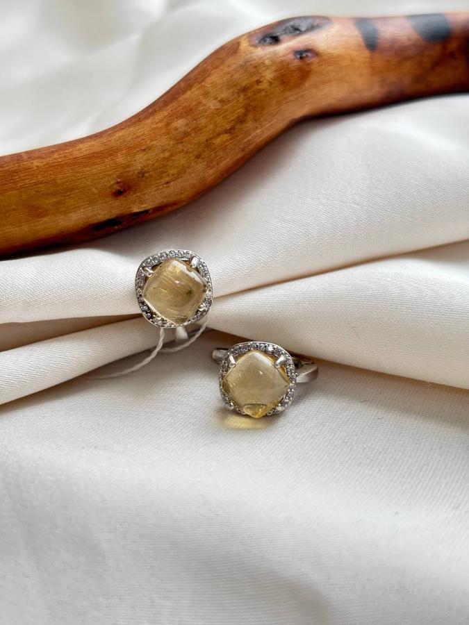 купить Серьги из серебра с цитрином  , фото 3