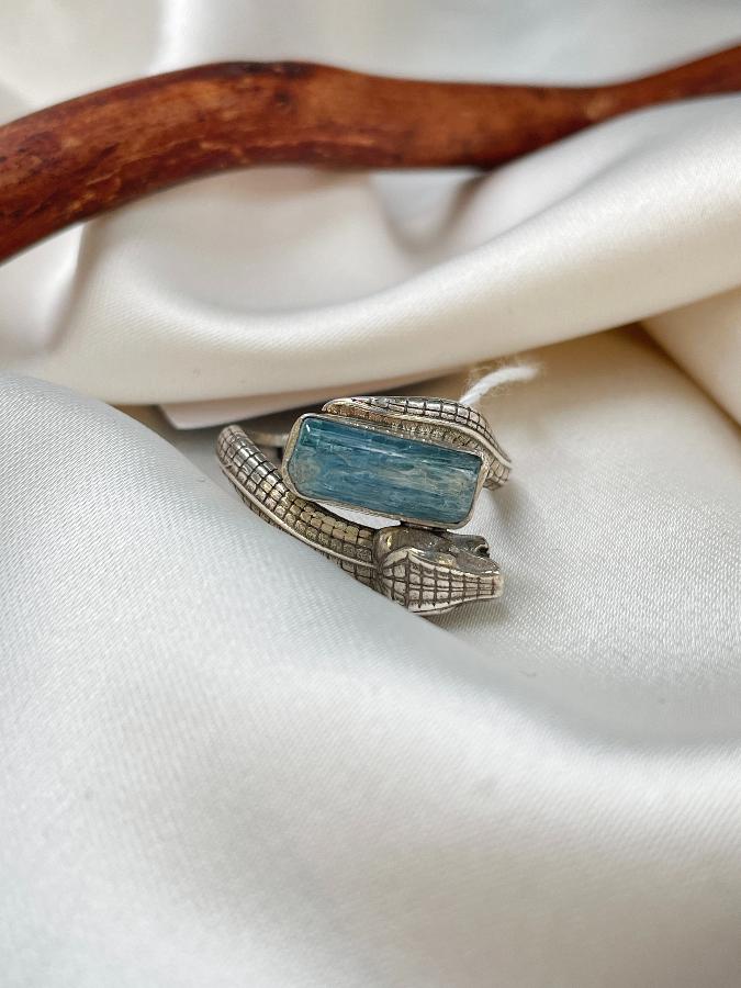 купить Кольцо из серебра с аквамарином,18 размер  , фото 3