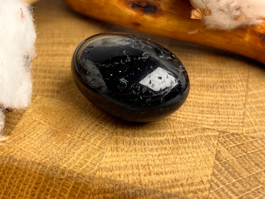 Шерл (чёрный турмалин), галтовка GAL-0173, фото 3
