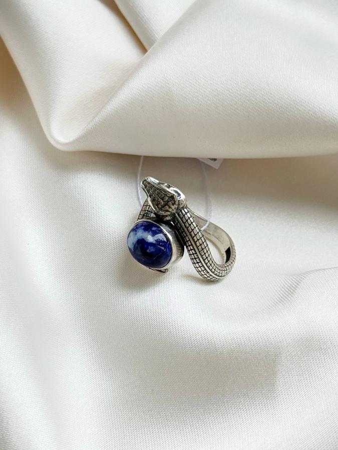 купить Кольцо из серебра с лазуритом, 18 размер  , фото 2