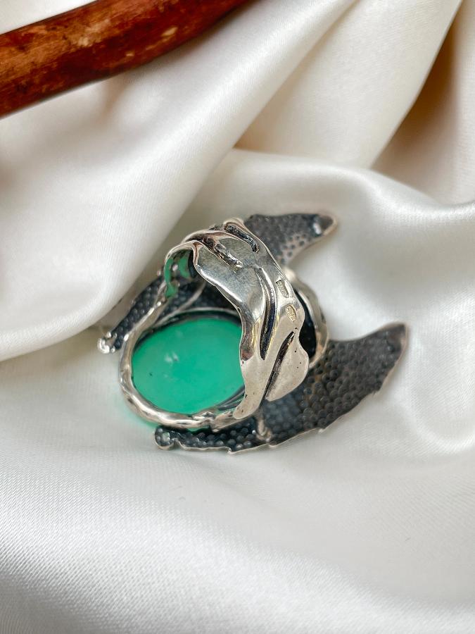 купить Кольцо из серебра с хризопразом,18,5 размер  , фото 5