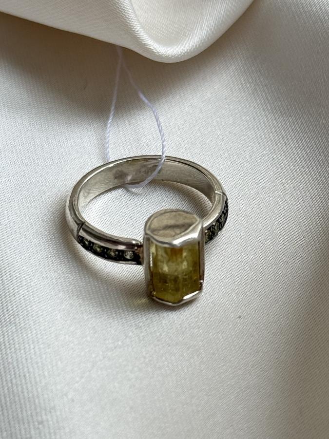 Кольцо из серебра с гелиодором,16 размер  U-3639, фото 1