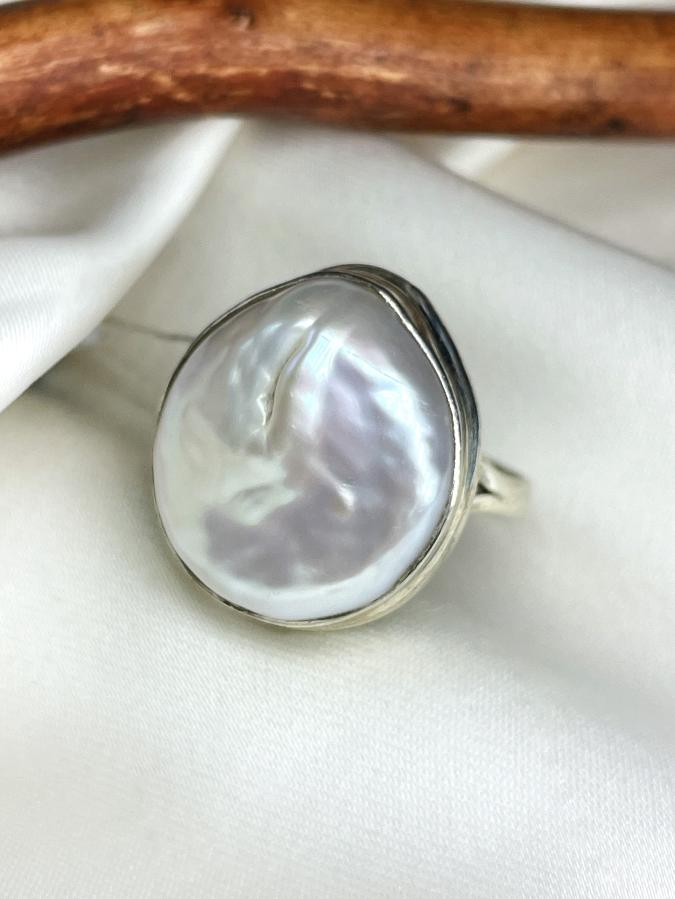 купить Кольцо из серебра с жемчугом,17 размер  , фото 1