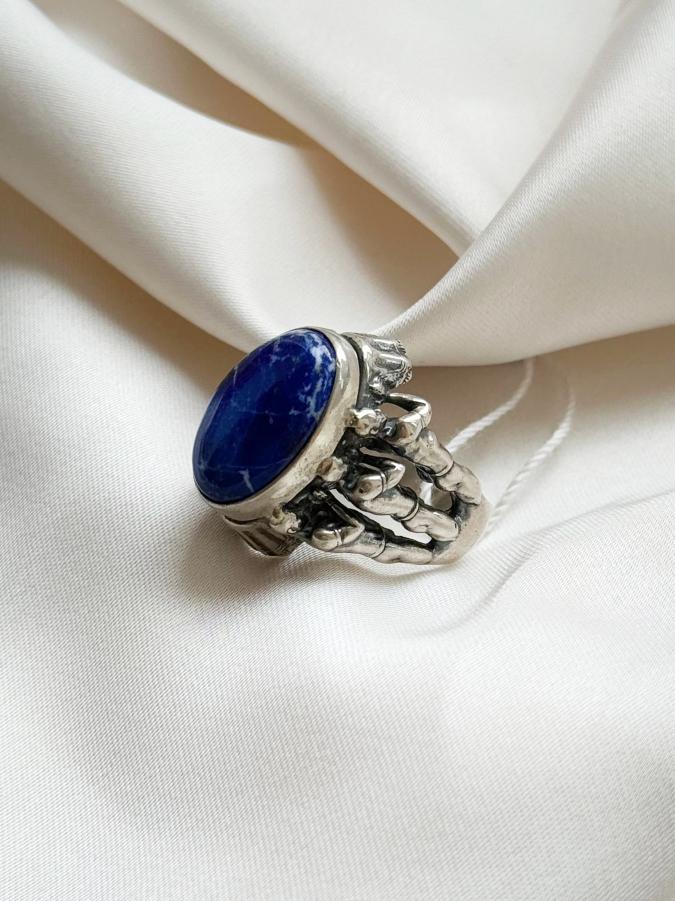 купить Кольцо из серебра с лазуритом,17,5 размер  , фото 5