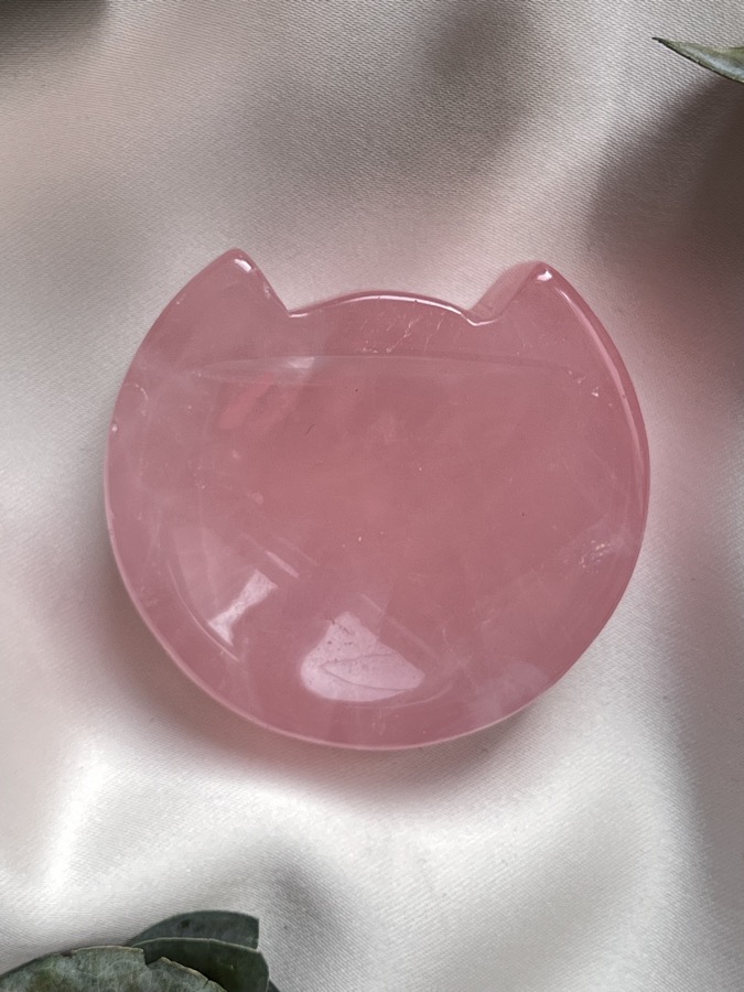 Подставка в форме кота из розового кварца FG-0694, фото 1