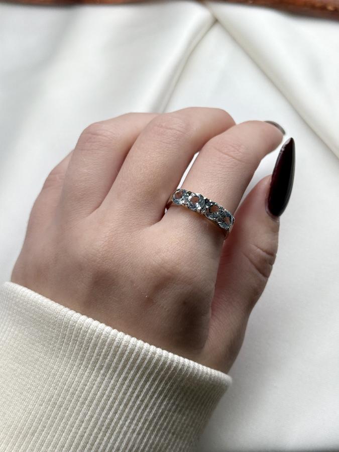 купить Кольцо из серебра с топазом,18 размер  , фото 5