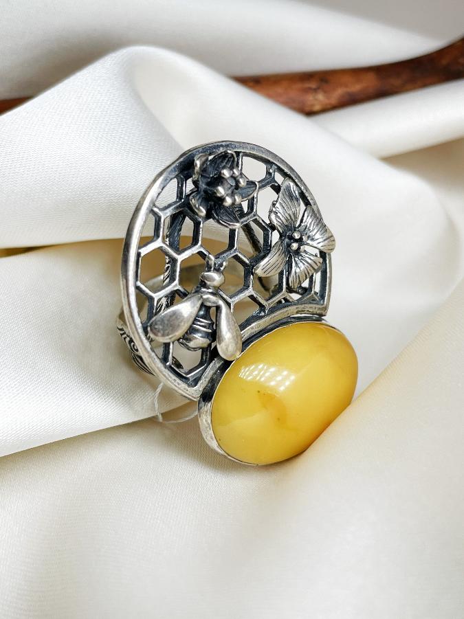 купить Кольцо из серебра с королевским янтарем,19,5 размер , фото 5