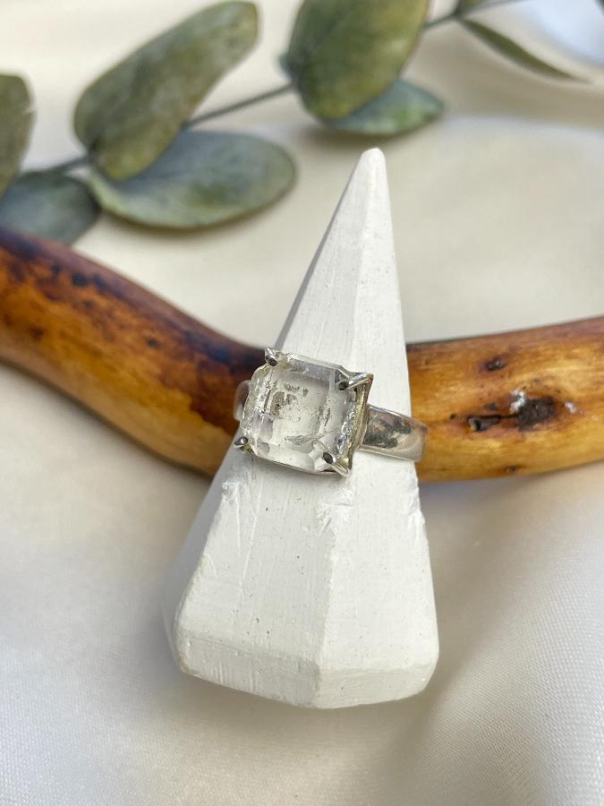 купить Кольцо из серебра с херкимером (херкимерский кварц), 16,5 размер , фото 4