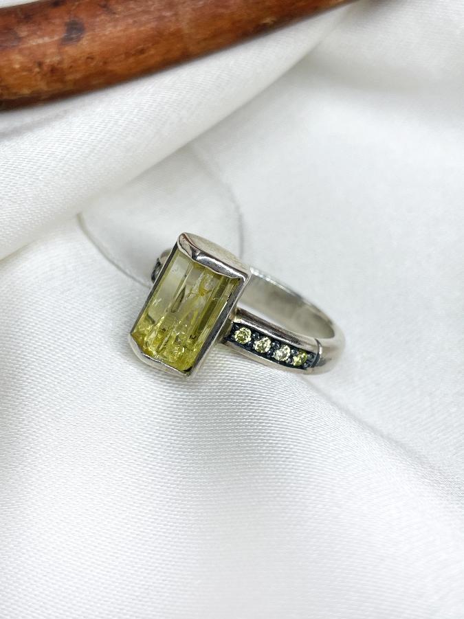 купить Кольцо из серебра с гелиодором,16 размер , фото 2