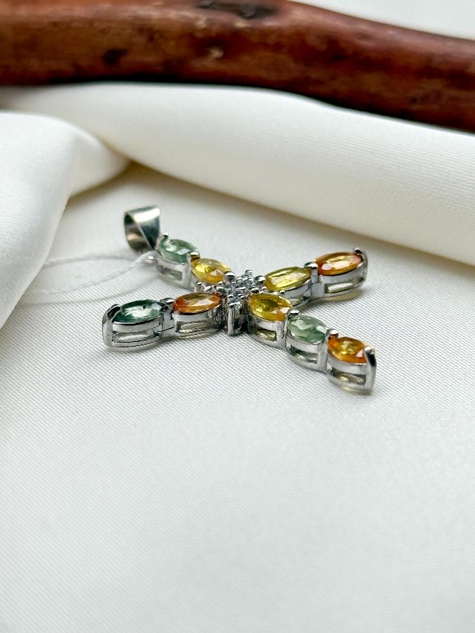 Кулон из серебра с желтым топазом  U-3197, фото 2