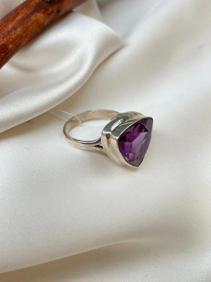 купить Кольцо из серебра с аметистом, 17,8 размер , фото 4