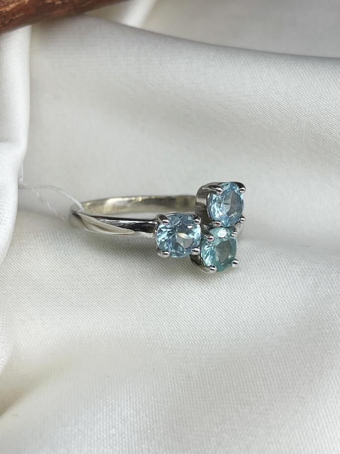 купить Кольцо из серебра с топазом,18 размер , фото 3