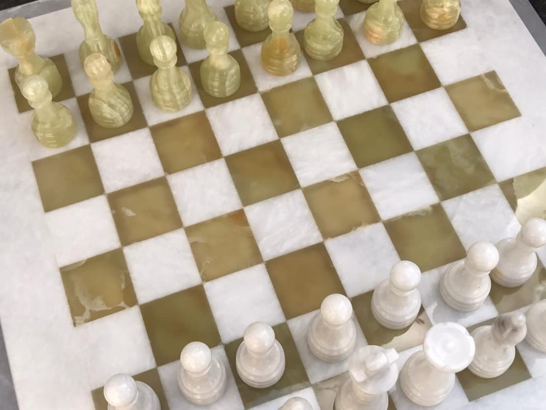 Набор шахмат из натурального камня (оникс и мрамор) SHA-0004, фото 1